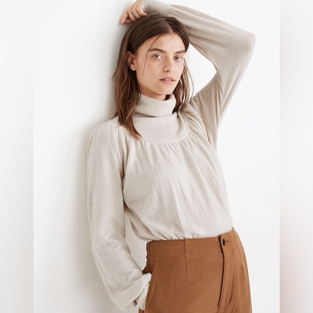 Madewell Cream Turtleneck Sweater